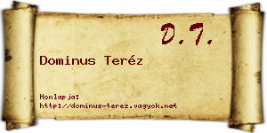 Dominus Teréz névjegykártya
